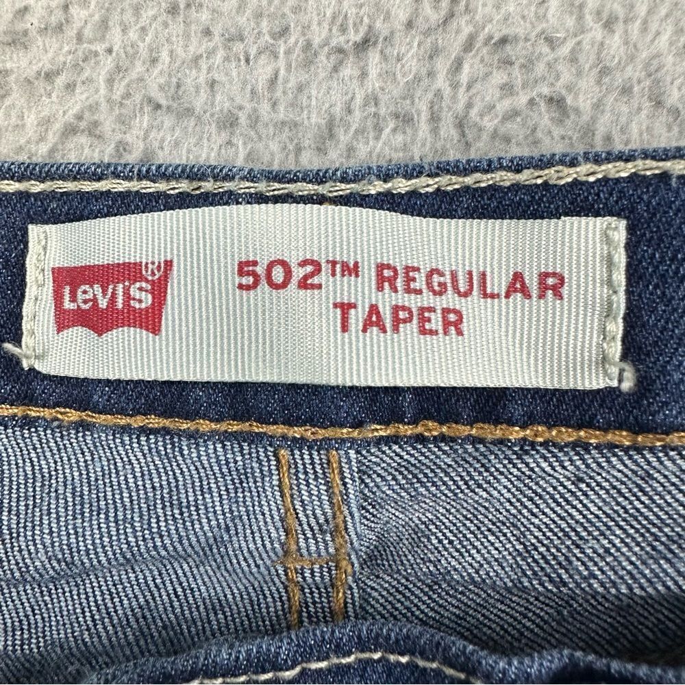 Levis 502 Jeans Womens 16 Regular Blue  Tapered Leg Stipe Logo Denim Prep 28x29* - Picture 14 of 16